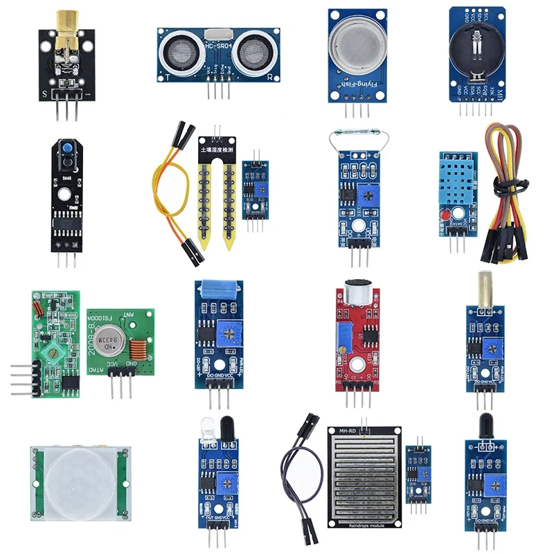 16 Sensor module kits Sensor development boards 16-in-1 Sensor starter kit