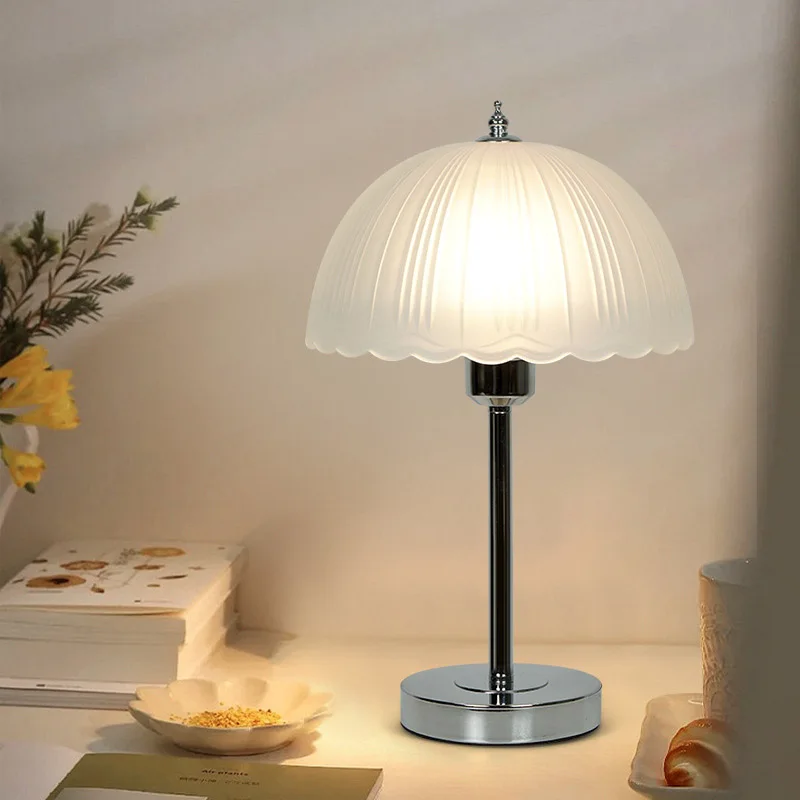 Led Night Desk Glass Light Luxury Decorative Bedroom Living Room Bedside Table Lamp Light