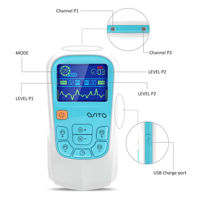 New Profesional Healthcare Tens Unit Physical Therapy Tens Machine Waist Care Massager