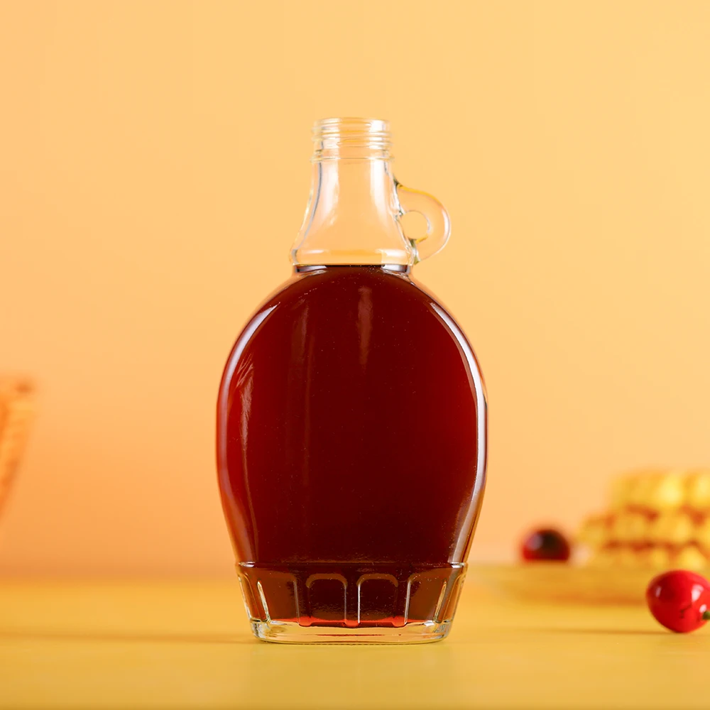 Spot wholesale 250 ml 375 ml 500 ml maple syrup glass bottle