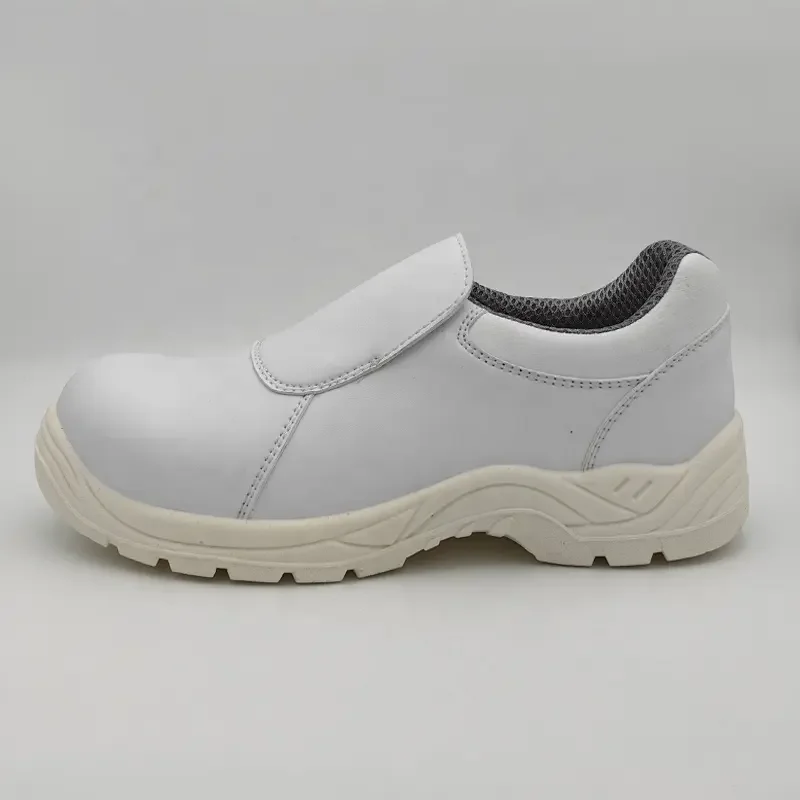 chef safety shoes White Slip Oil Resistant Waterproof Cleanroom  ESD Antistatic No Lace Kitchen Safety Shoes Wit