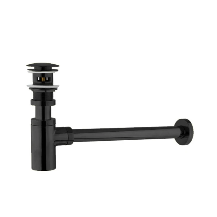 Black Brass Sink Drain Basin Bottle Trap