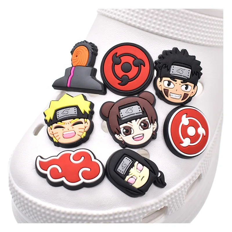 Wholesale Cartoon PVC Sasuke shoe charms characters 2022 crockely-charms de anime crocsely-wholesale charms