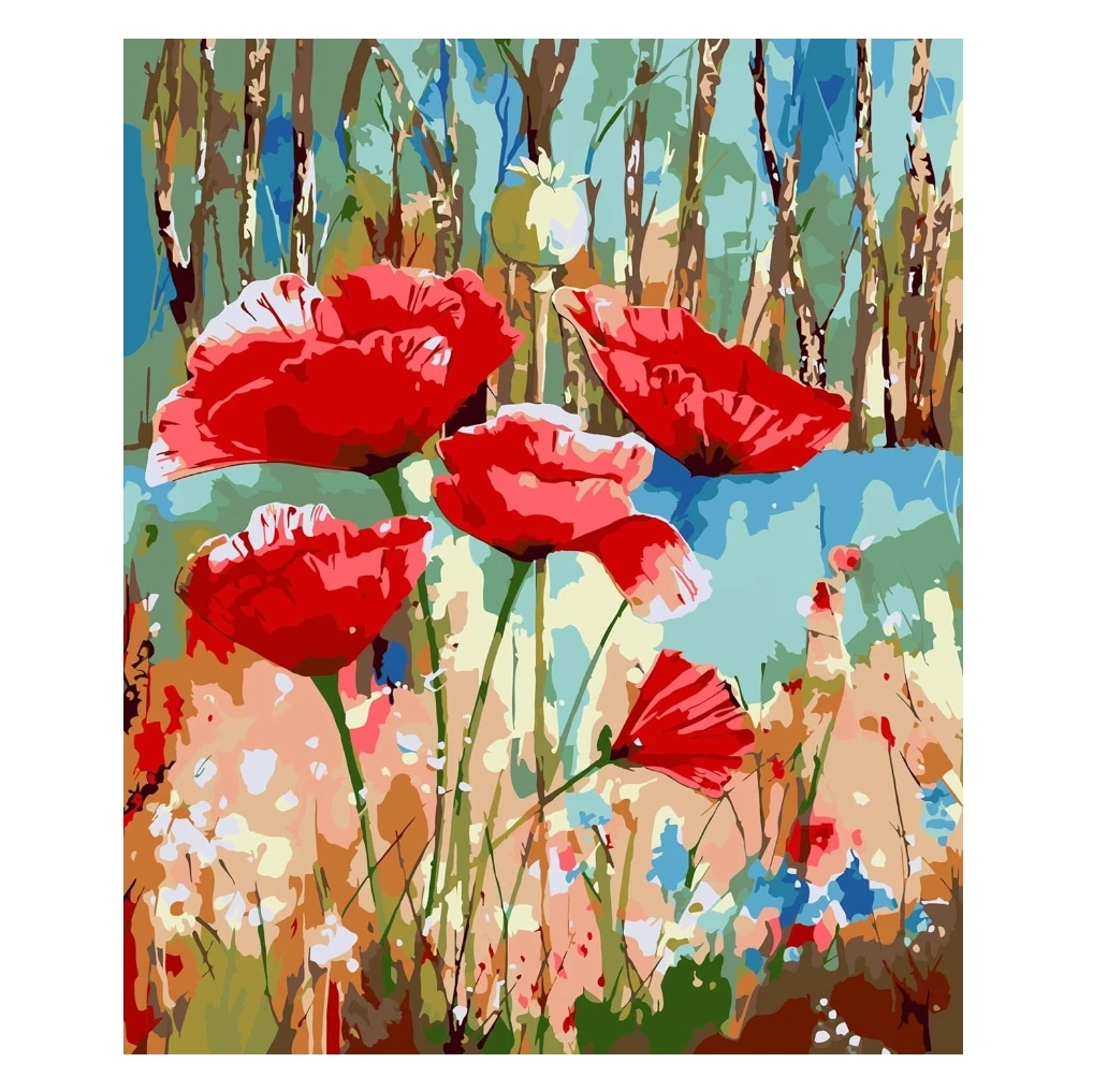 Paint by Numbers Flowers Digital Painting kit, suitable for beginners on canvas,DIY oil painting acrylic paint