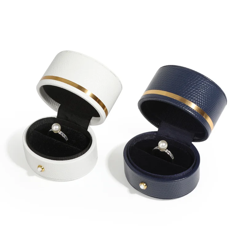 Creative Display Luxury Personalized White Cardboard Acrylic Wooden Wedding Vintage Custom Black Jewellery Ring And Box