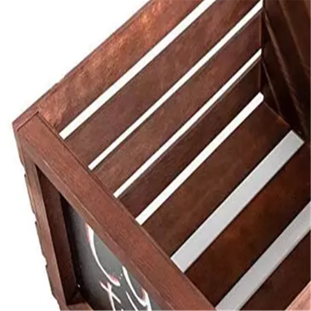 Chalkboard Vinyl Record Storage Sark Brown Wooden Crate