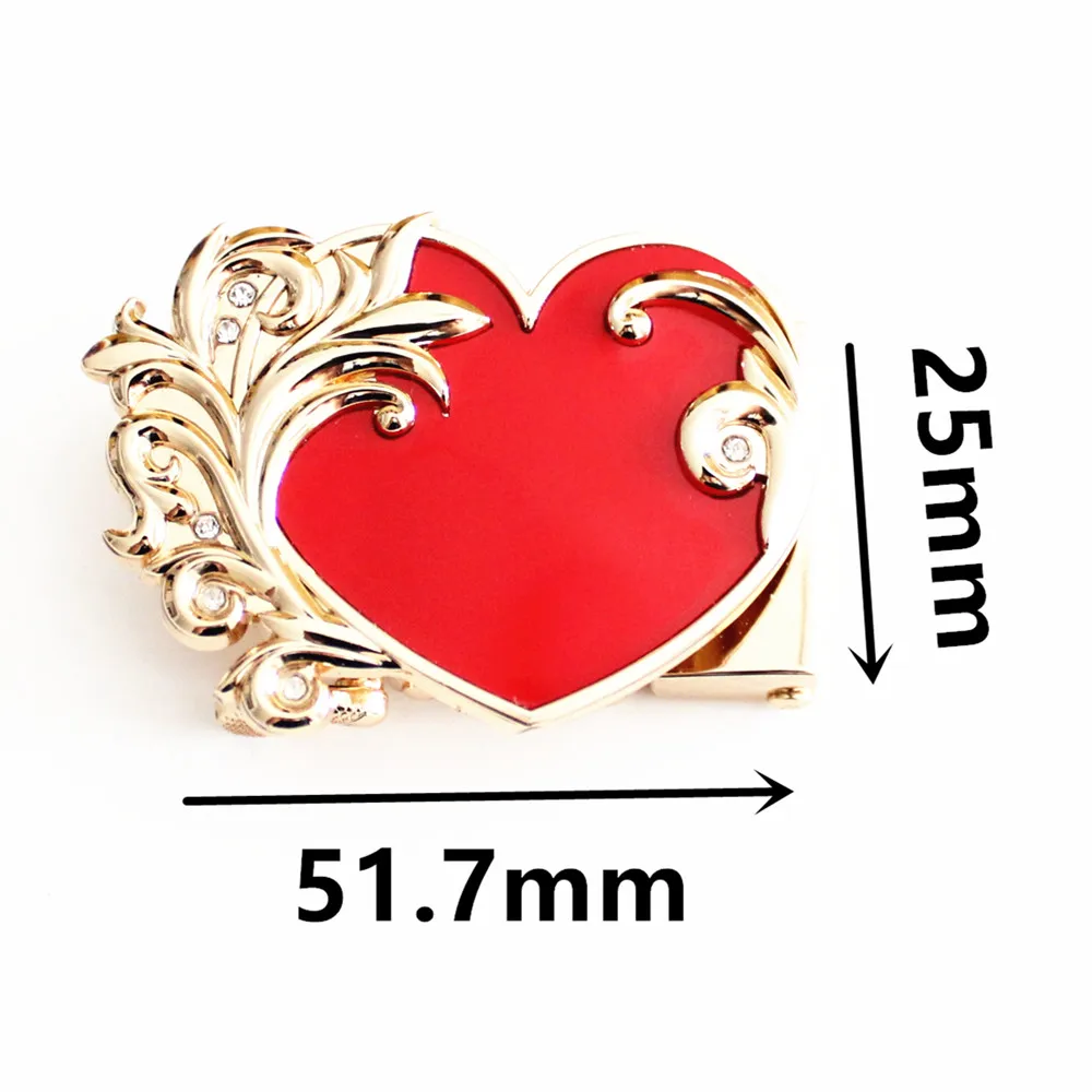Ladies Rhinestone Heart Shape Belt Buckle