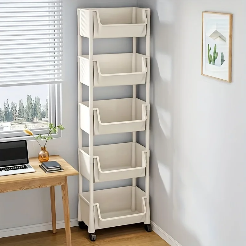 2025 New Style Plastic Storage Shelf Rack Rolling Storage Cart Multi-Layer Organizer Trolley For Kitchen Bathroom Home Office