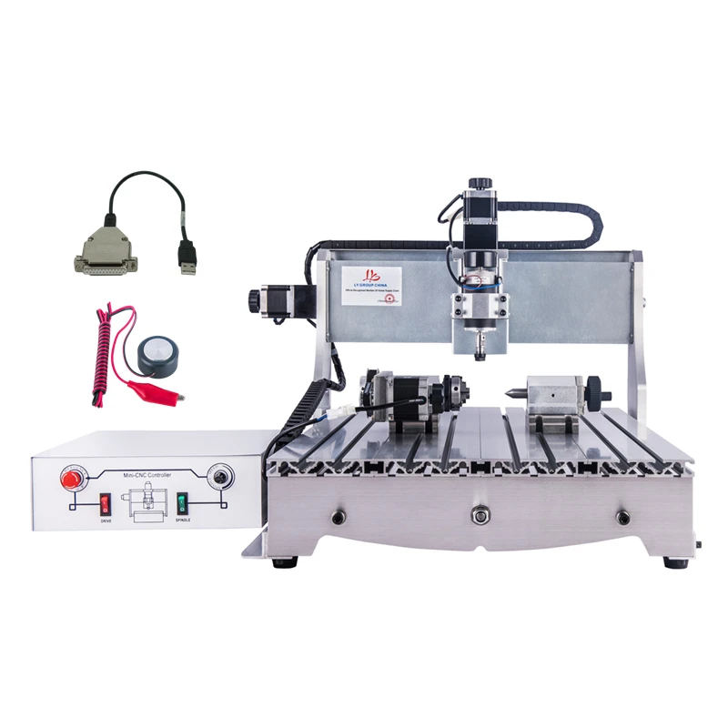 Mini CNC Router 600x400 Engraver Milling Machine 6040 USB Parallel Port 2In 1 Frame Gantry Heighten 500W Spindle 1605 Ball Screw