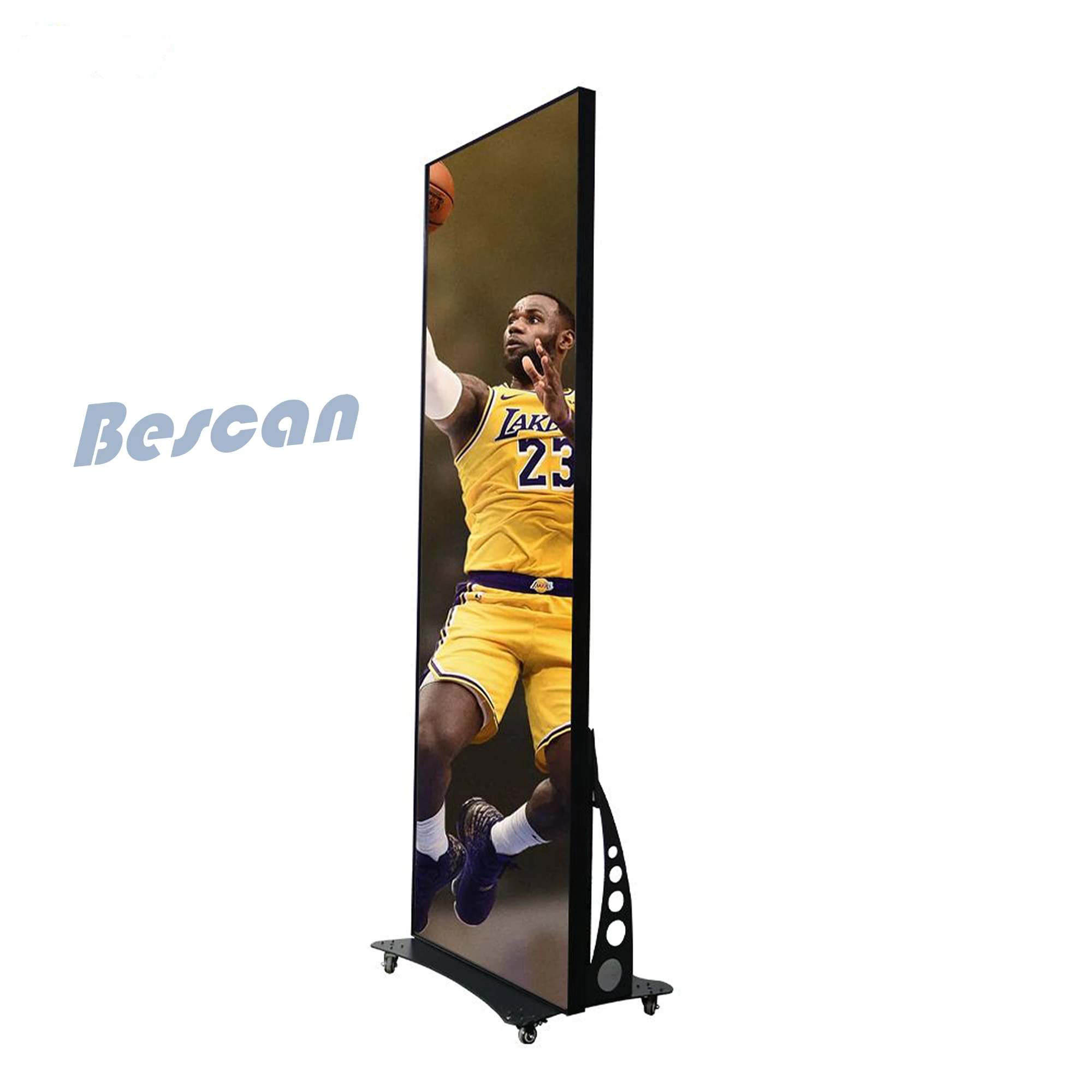 BESCAN Indoor P1.86 P2.5 P3 Portable Smart Digital Video Advertising Screen LED Poster Display