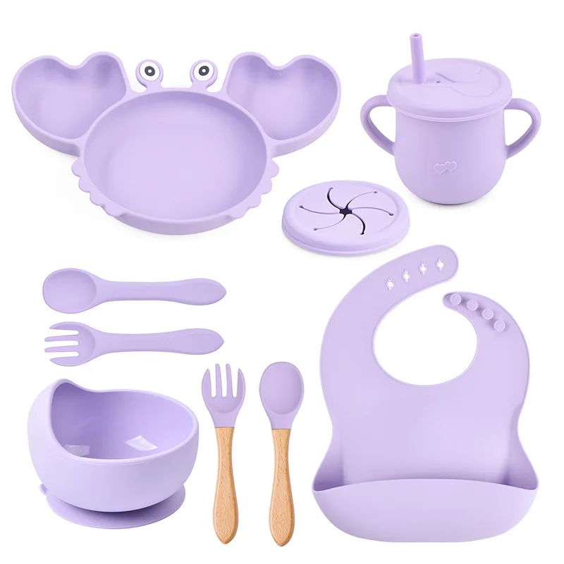 Custom Low Price Products China Wholesale Silicone Spoons Bowl Cup Baby Bibs Silicone Feeding Set