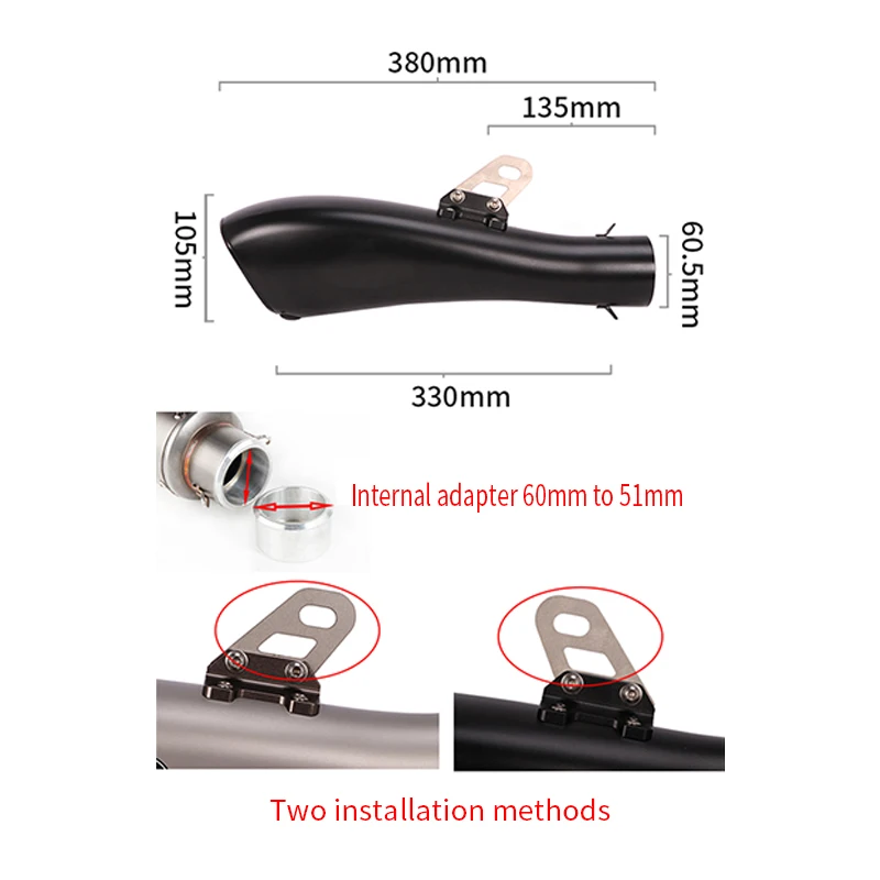 Universal 60mm Modified Motorcycle Exhaust Pipe GP DB Killer Escape Slip on Muffler For YZF R1 R3 R6 CBR500 Z800 XJ6 Mt07 CB400