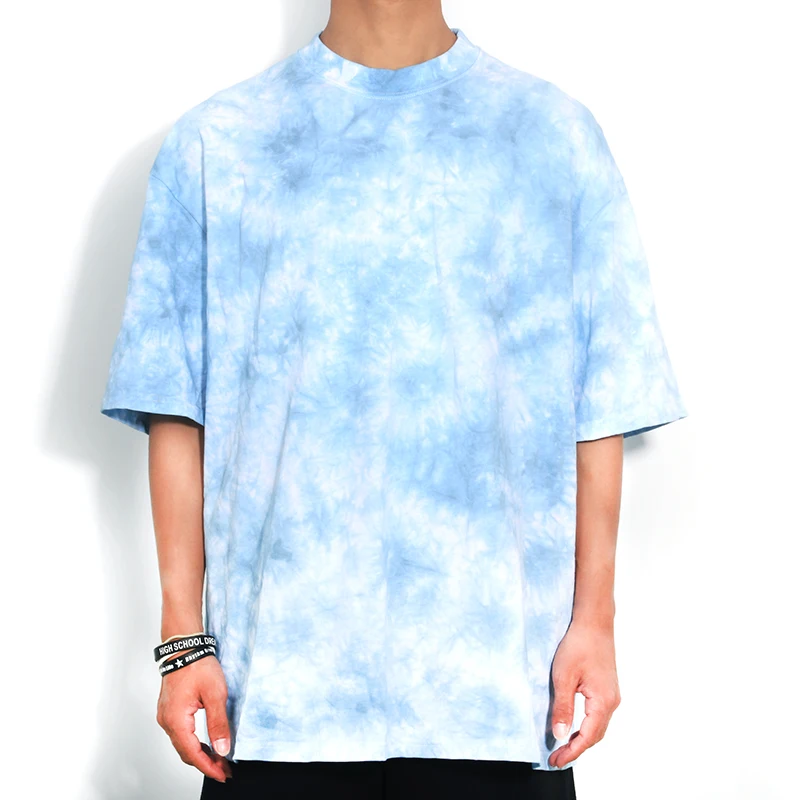 Wholesale supply high quality 100% cotton fabric washed tie-dye tshirt mens custom tie dye t shirt