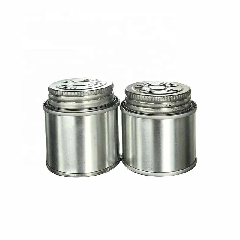 2oz little small PVC glue tin can 60ml metal can with screw top and brush