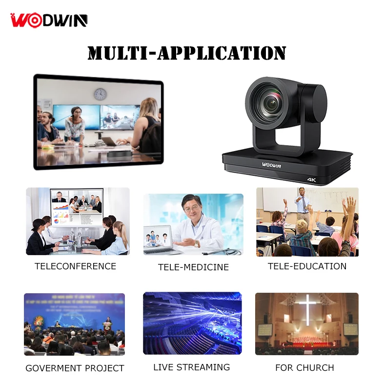 Confer 4k PTZ Camera 12X 20X Zoom SDI USB HD MI PTZ Conference Camera Video Conferencing Equipment