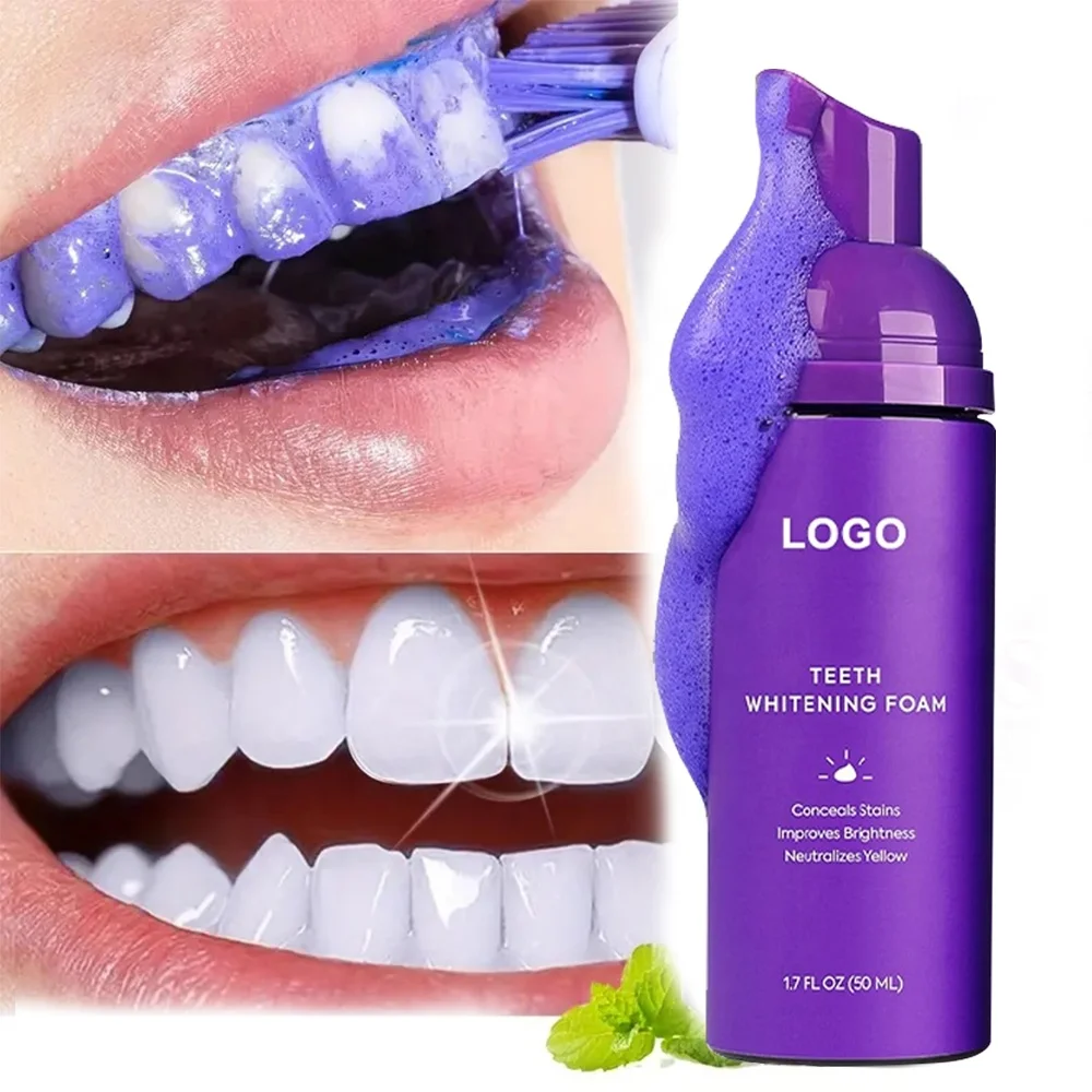 Colour Corrector Mouth Care Tooth Brighten Purple Foam Toothpaste Sensitive Free Smoke Stain Teeth Whitening Mousse