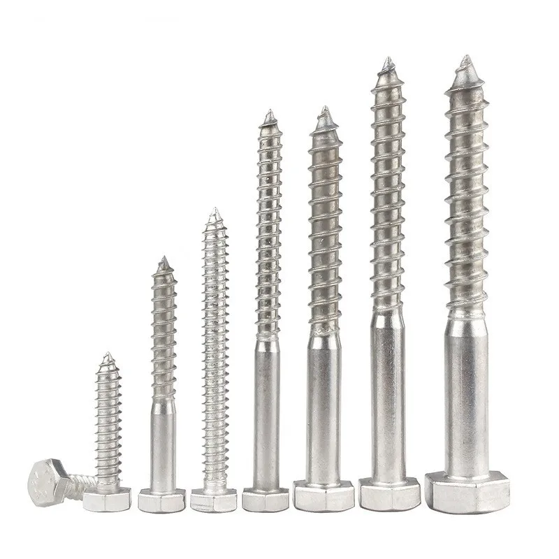 Parafusos de madeira DIN571 Zinc Hexagonal Wood Screws