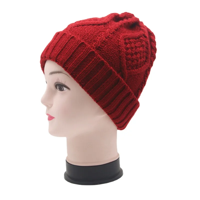 
2021 Hot sale Customizable Adult Korean 3D Pattern Acrylic Knitted Beanie Hat 
