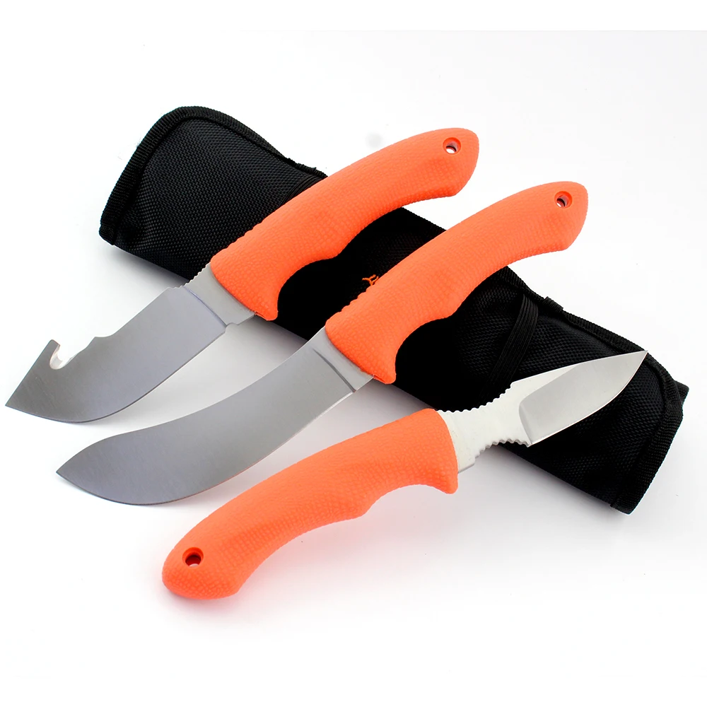 3Pcs Outdoor Survival Hunting Knife Stainless Steel Hunting Camping Knife Set