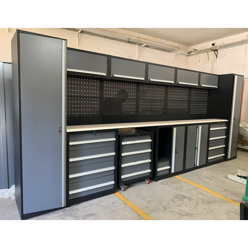 JZD SPCC Made Workshop Mechanics Storage Furniture Large Capacity Workbench Tool Cabinet Combination With Tools