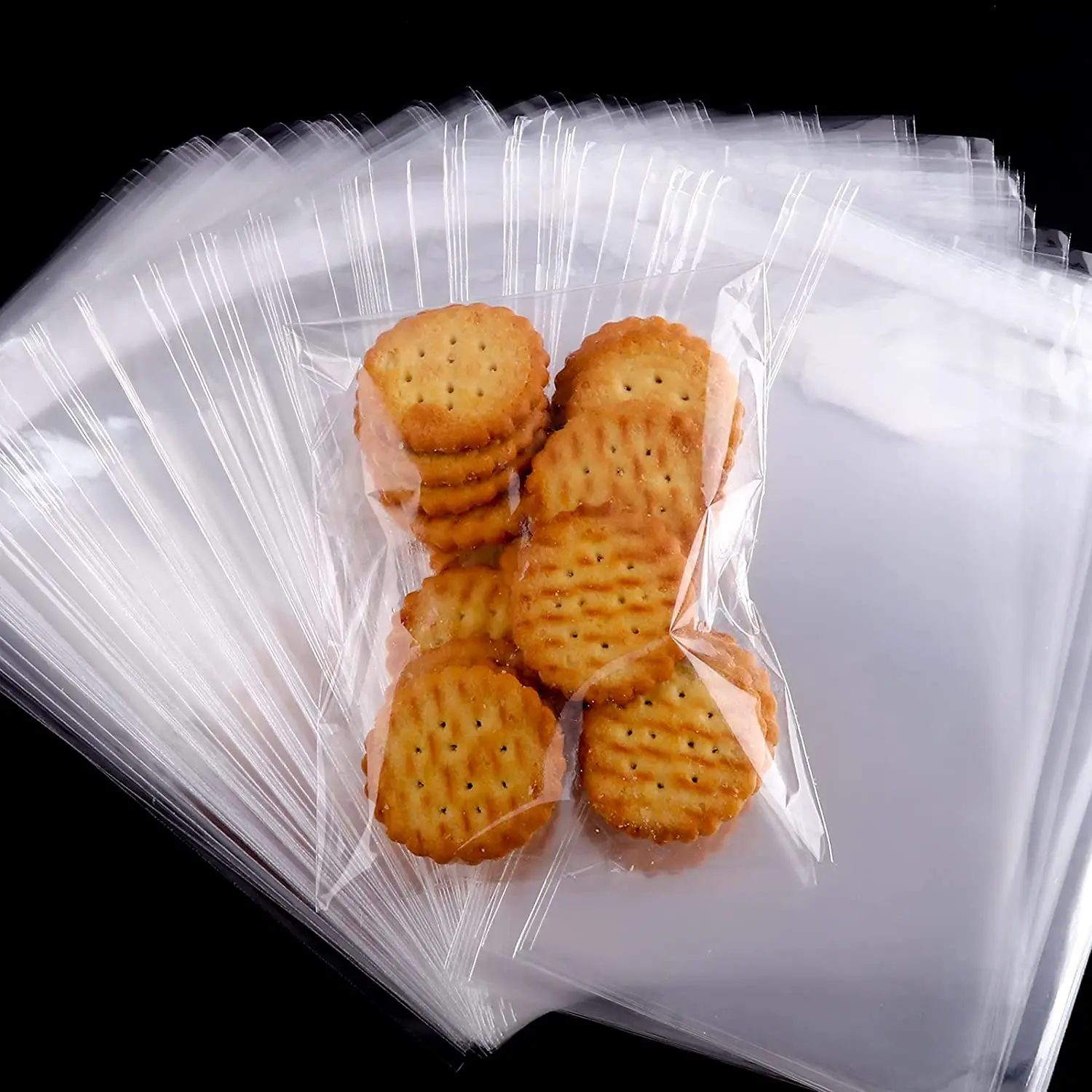 Clear OPP Cellophane Bags Self Adhesive Bag for Storing Bread, Biscuits, Cookie