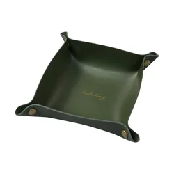 Ready Stock Pu Leather Decorative Custom Dice Shower Tray Folding Coin Key Tray