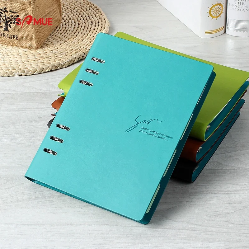 Promotion loose leaf pu leather journal diary personalized cheap notebook