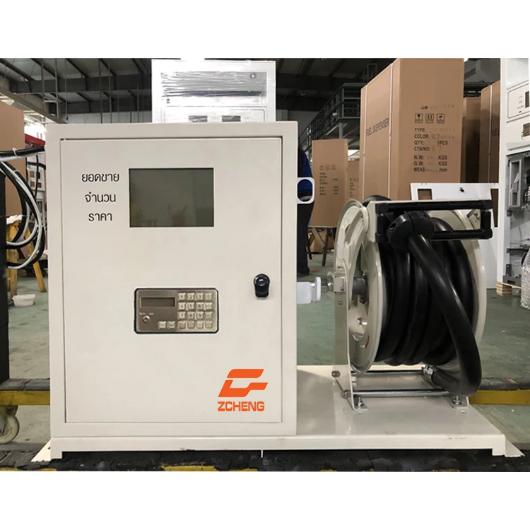 Mini electronic mobile gas station 1-product 1-hose fuel dispenser with hose reel
