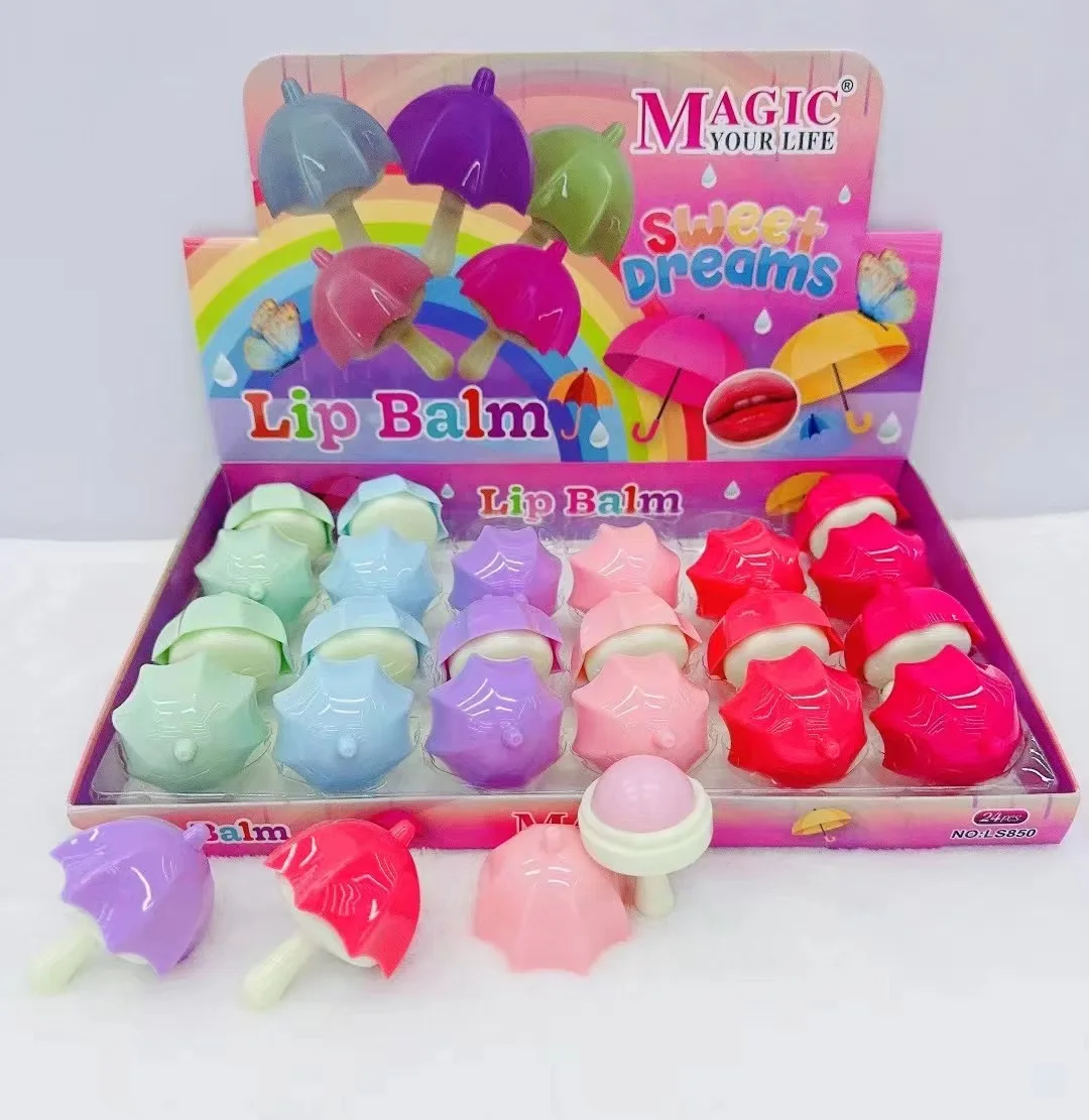 LB015B Natural Fruit organic vegan Cute kids Lip balm Moisturizing korea cosmetic rose flower wholesale lovely Lip balm for kids