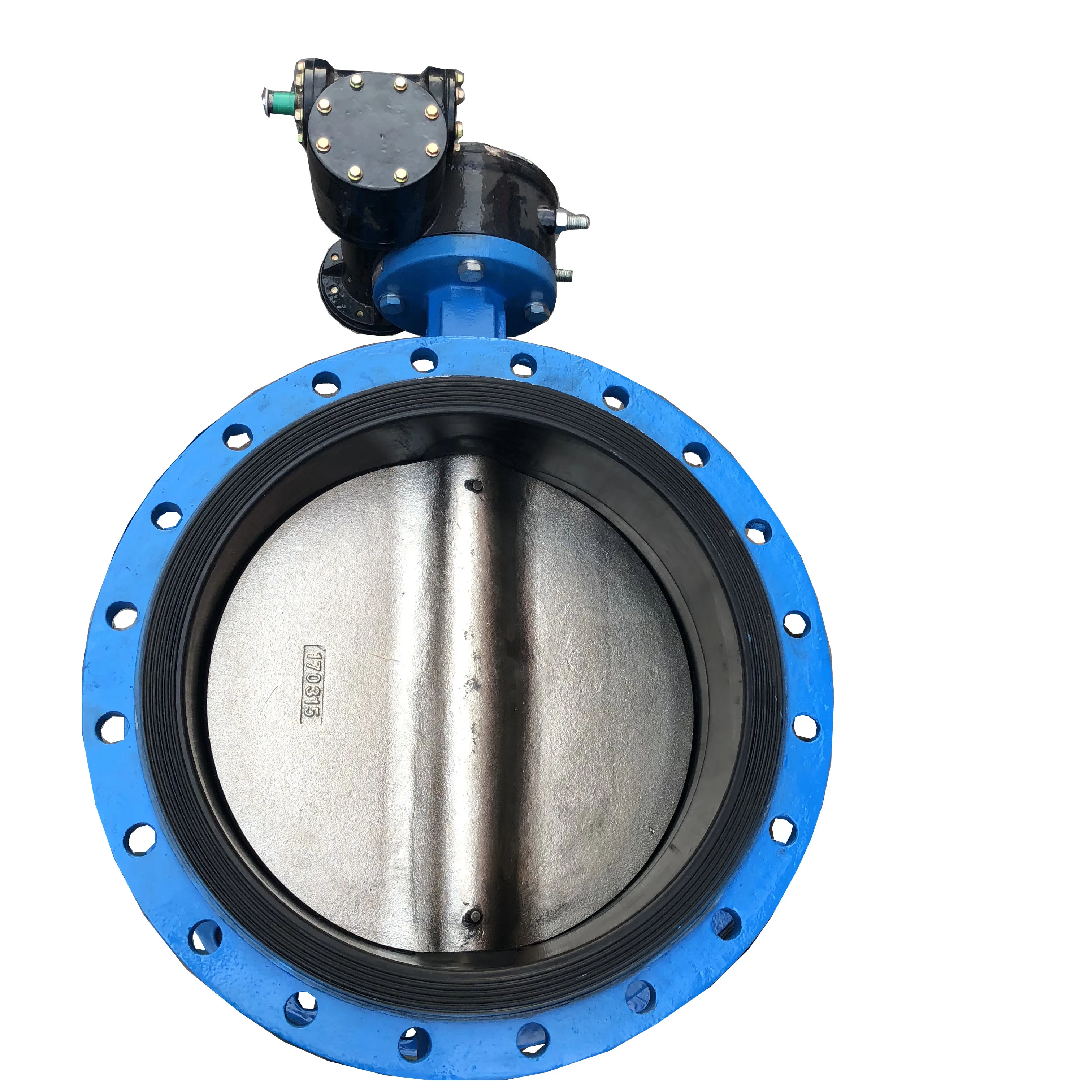
Large sizeTurbine soft seal butterfly valve Ductile iron flange butterfly valve 