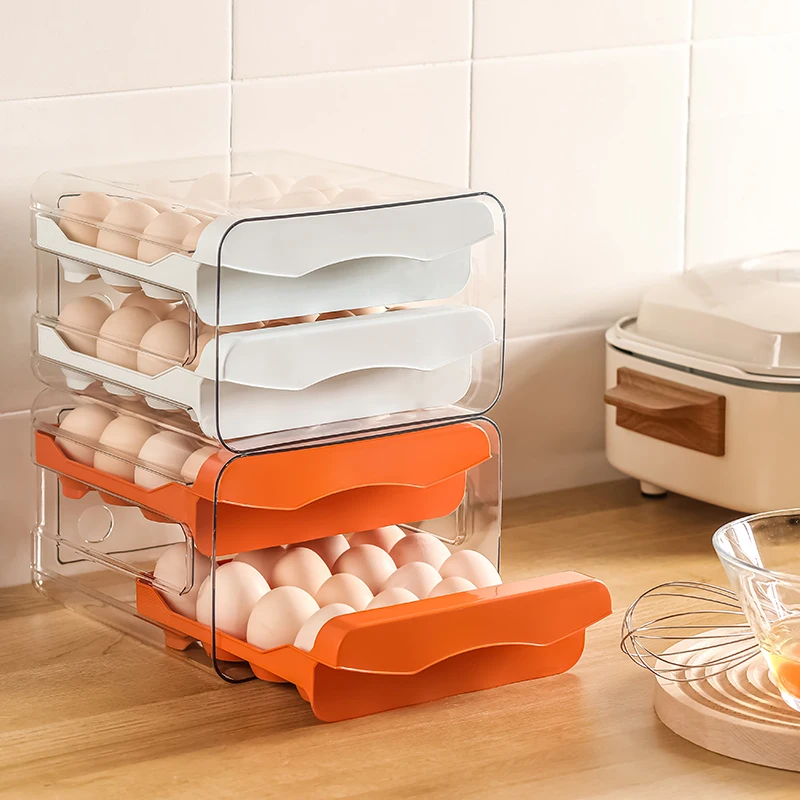 Wannuo Practical family egg storage box Wholesale household double egg storage rack in kitchen