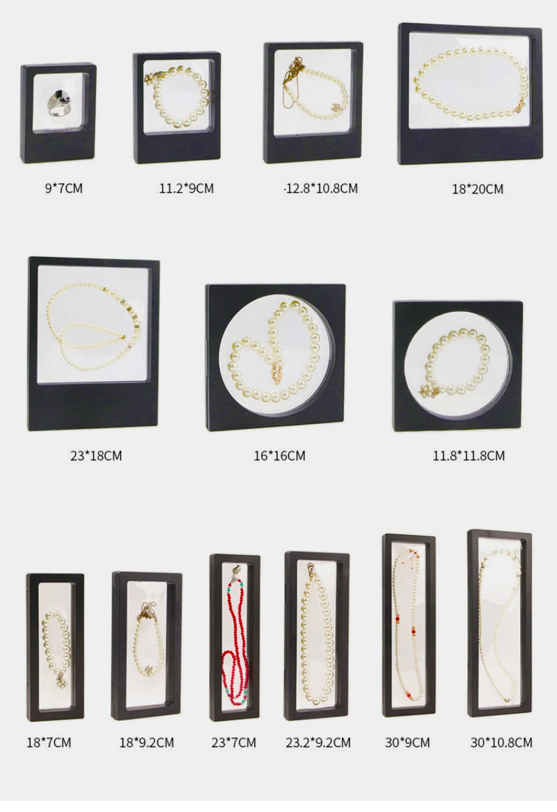 Luxury White PE Thin Film Suspension Jewelry Display Box Ring Necklace Bracelet Storage Transparent Jewelry Packaging Box