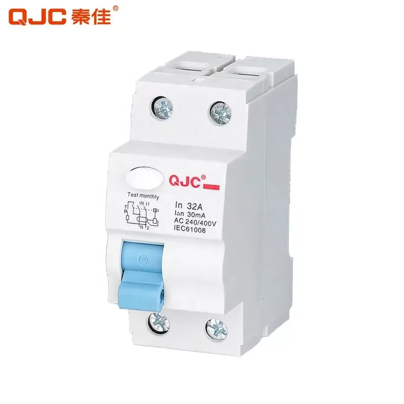 QJC Factory Direct Sales Magnetic 2 Pole 63A AC Residual Current Circuit Breaker RCCB ELCB RCBO RCD