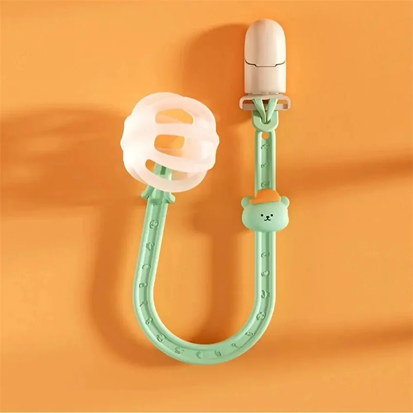 K2035 Baby Pacifier Chain Cute Bear Toy Lanyard Molar Stick Kids Silicone Chewing Bite Pacifier Clips Chains