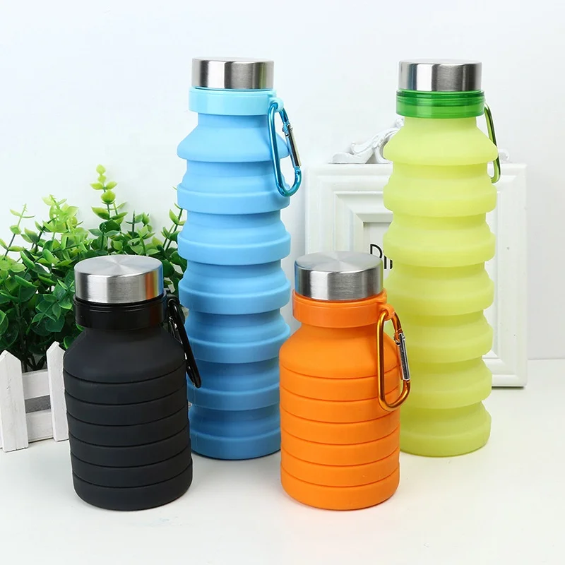 Dropshipping Product 2022 Amazon Custom 550ML Collapsible Water Bottle Portable Foldable Silicone Folding Coffee Cup