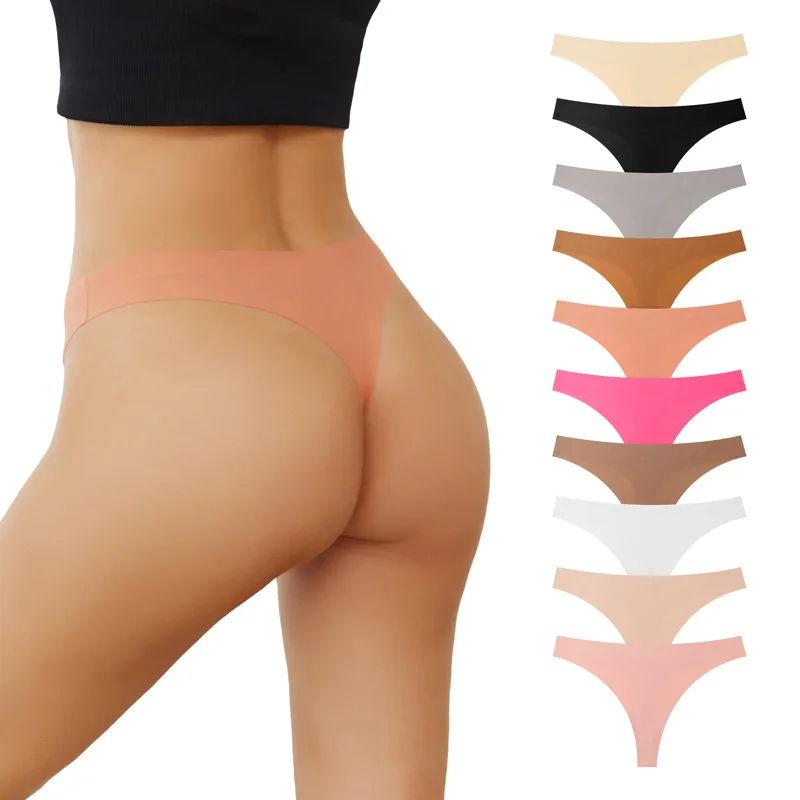 U493 Hot Selling Women Panties Solid Color Womens Custom White Thong Seamless Women Underwear