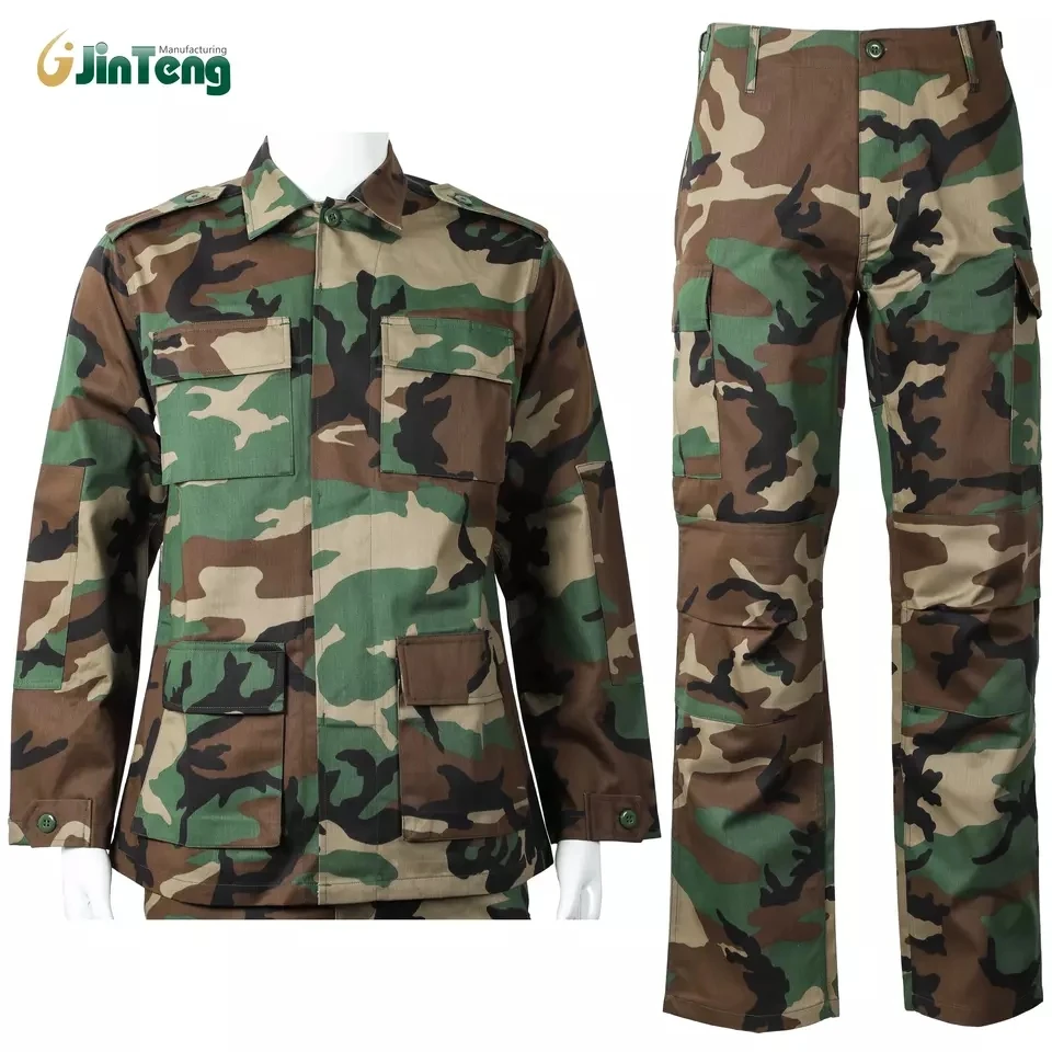 02Custom Outdoors Anti-tear 65% polyester 35% cotton Combat Uniform BDU Camouflage combat uniform
