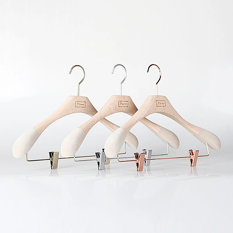 velvet non slip wooden hanger