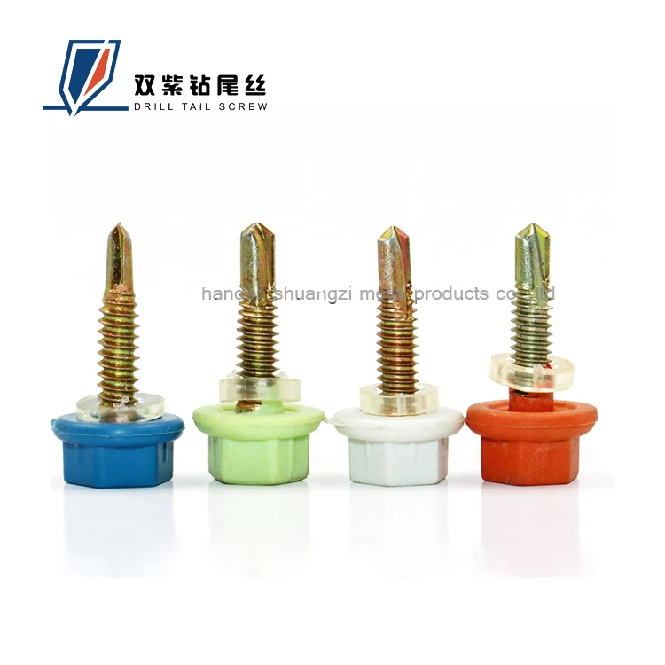 Nylon head drilling wire plastic head hexagonal drilling screw waterproof color steel tile self - tapping self - drilling nail d
