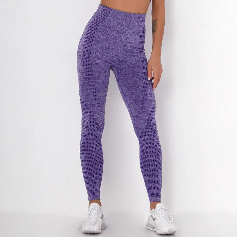Gym Wear Reticulated Solid Color Anilox Yoga Leggings Basic Sona Fashion Super High Waist Texture Legging Jacquard Sport pant