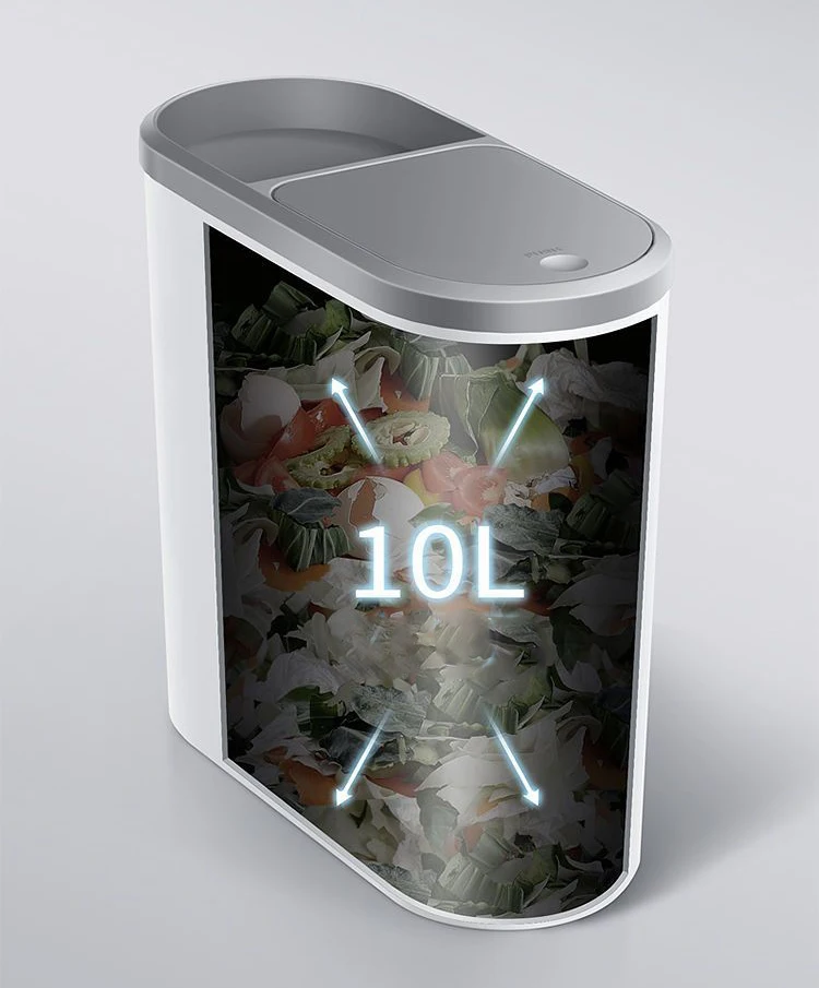 10L Pressing Bathroom Standing Mini Garbage Trash Can Plastic Circular Container with Spiral System Home Waste Bins