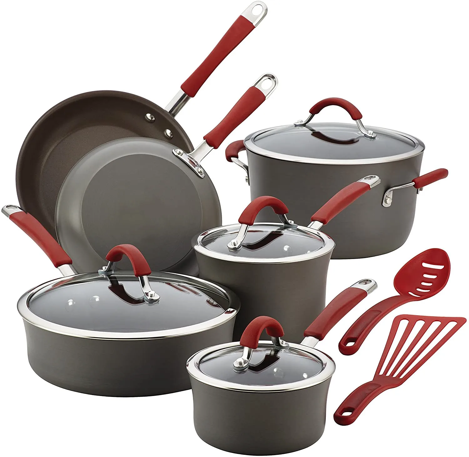 Factory High Quality Nonstick Heavy Gauge Cookware Pots and Pans Set 12 Piece with logo