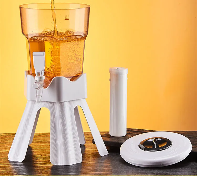 Оптовая продажа, пластиковые банки для пива, 3 л, большие банки для пива большой вместимости, треугольный диспенсер для вина, контейнер для пивных бочек