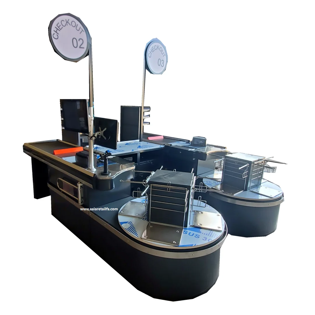 Дизайнерский розничный кассовый столик для супермаркета электронный с сертификацией FSC SMETA