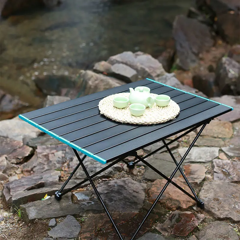 Outdoor portable folding ultralight aluminum alloy table Picnic camping aluminum plate barbecue table