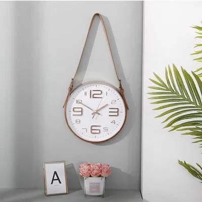 Простые декоративные настенные часы с ремешком, минималистичные украшения для гостиной и дома