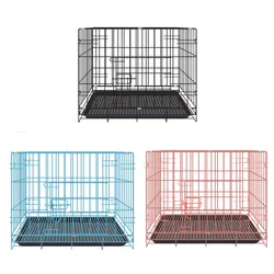 Portable Folding Pet Cage Rust-proof and Durable Multiple Sizes Metal Wire Stainless Steel Cage for Dog Cat Rabbit Houses