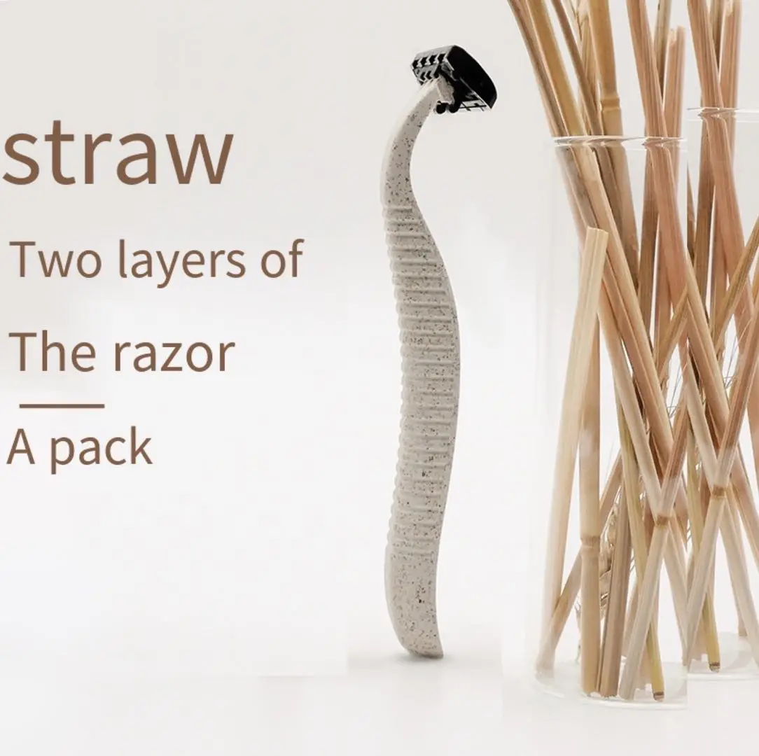 new 2020 biodegradable wheat razor online fashion shaving blades disposable bamboo razor for man