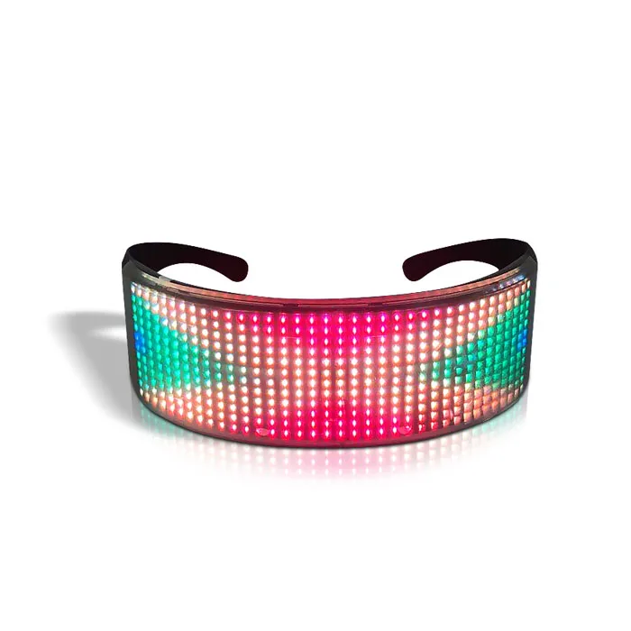 Настраиваемые программируемые приложения RGB световые СВЕТОДИОДНЫЕ полноцветные очки футуристический щит светодиодный козырек поддержка текста анимации изображения