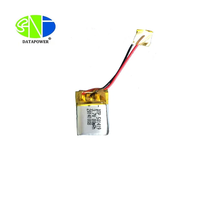 factory 501419 3.7v 80mAh rechargeable Lithium Polymer Battery for bluetooth speaker 3.7v polymer battery